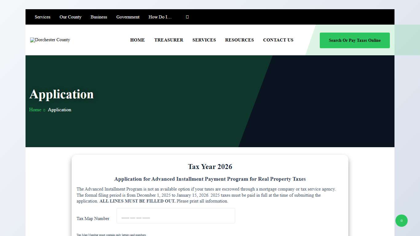 Application – Dorchester County